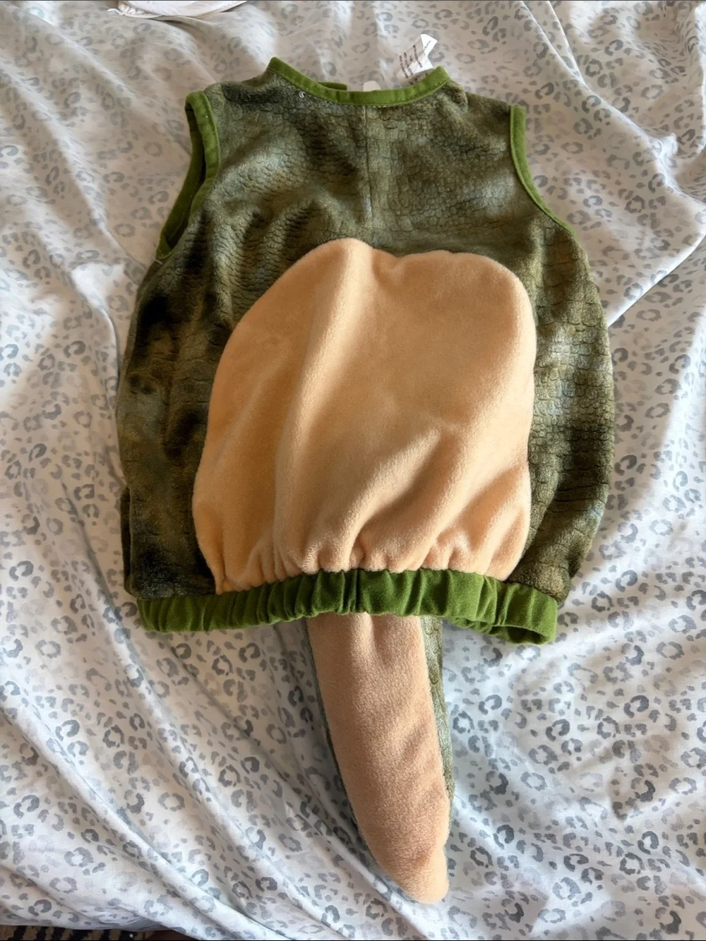 Green & Tan Plush Dinosaur Costume Vest with Tail - 2T